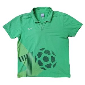BRASIL Polo Shirt Adult XL Green NIKE World Champions Soccer FIFA World Cup